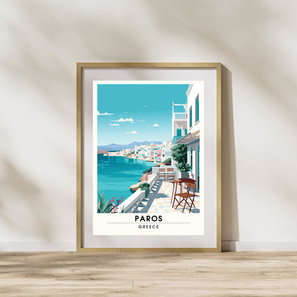 Impression Paros | Poster de voyage Paros, Grèce