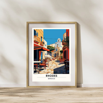 Impression Rhodes | Affiche de voyage Rhodes | Affiche Grèce