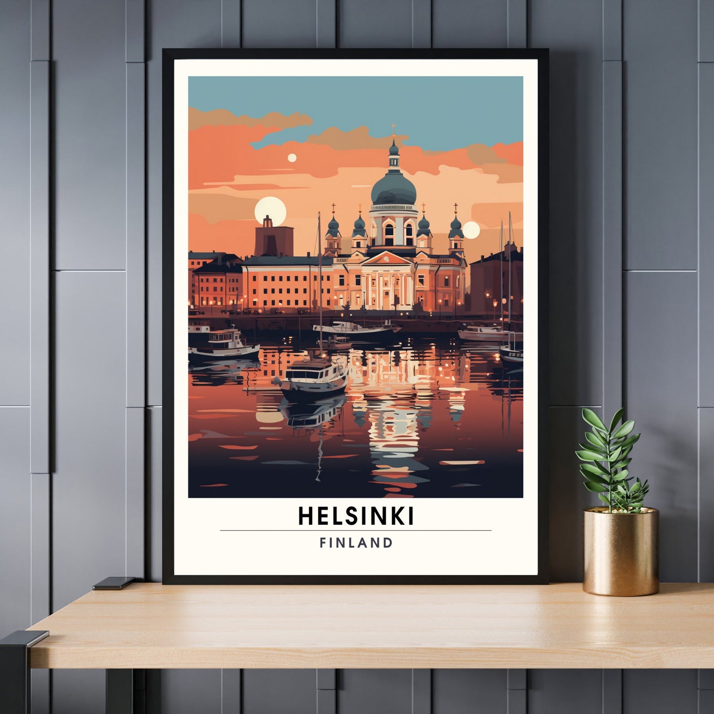 Impression Helsinki | Affiche de Voyage Helsinki au coucher de soleil