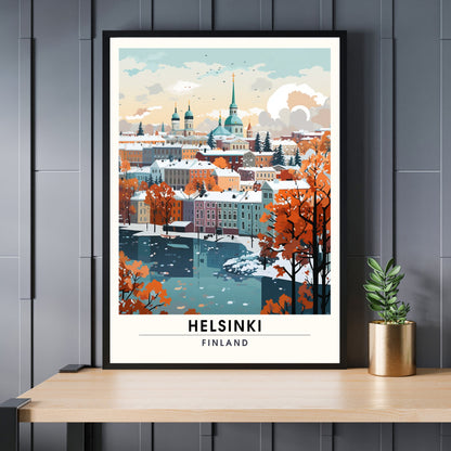 Impression Helsinki | Affiche de Voyage Helsinki en Hiver, Finlande