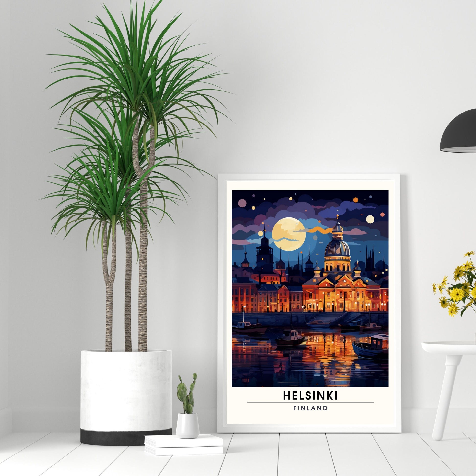 Impression Helsinki | Affiche de Voyage Helsinki de Nuit, Finlande