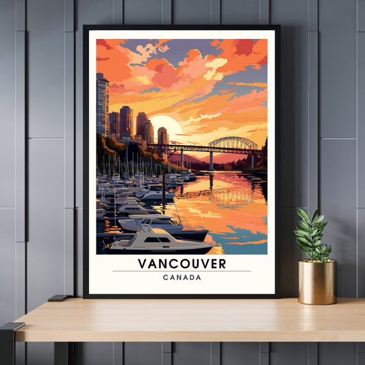 Impression Vancouver | Poster de voyage Vancouver | Coucher de soleil à Vancouver