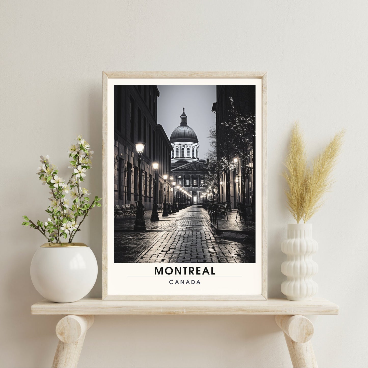 Impression Montréal, Québec | Poster de voyage Montréal | Impression noir et blanc