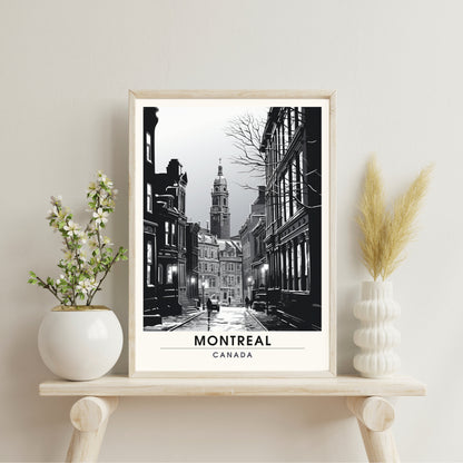 Impression Montréal, Québec | Poster de voyage Montréal | Impression ville noir et blanc