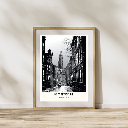 Impression Montréal, Québec | Poster de voyage Montréal | Impression ville noir et blanc