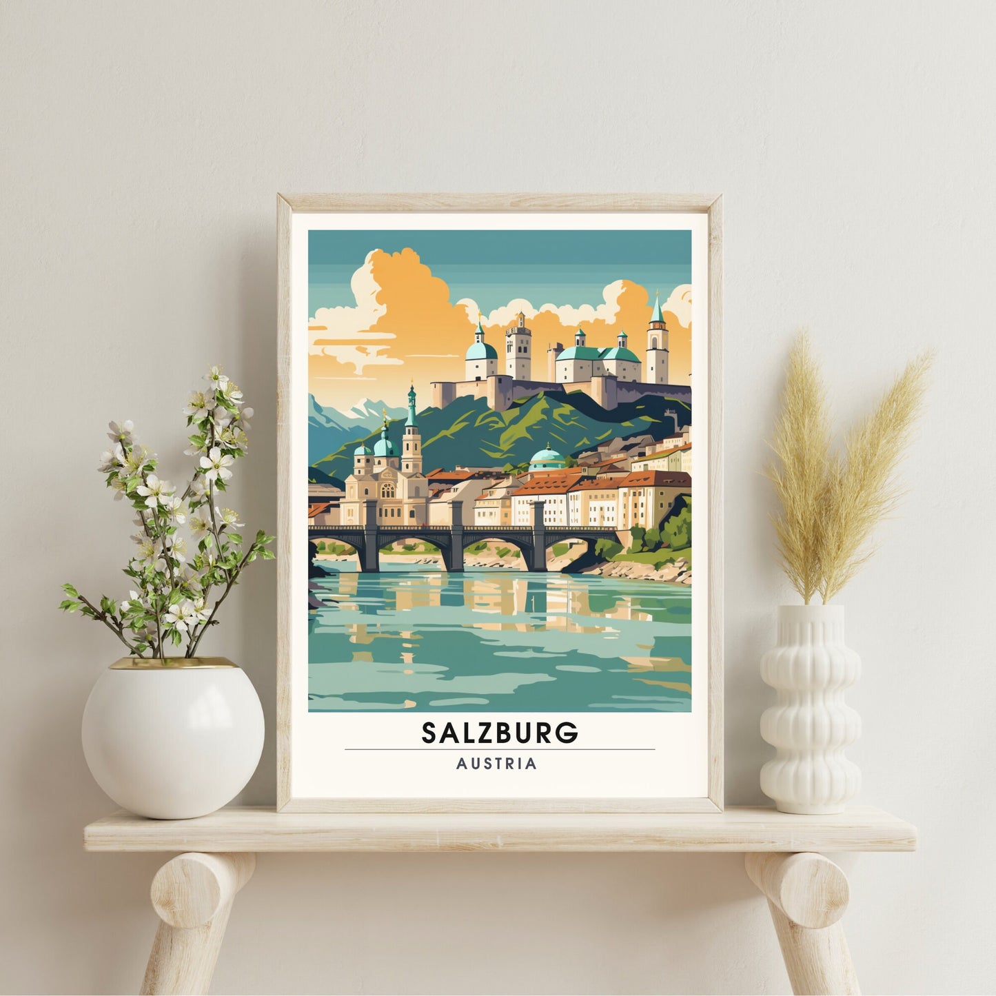 Impression Salzbourg, Autriche | Poster de voyage Salzbourg