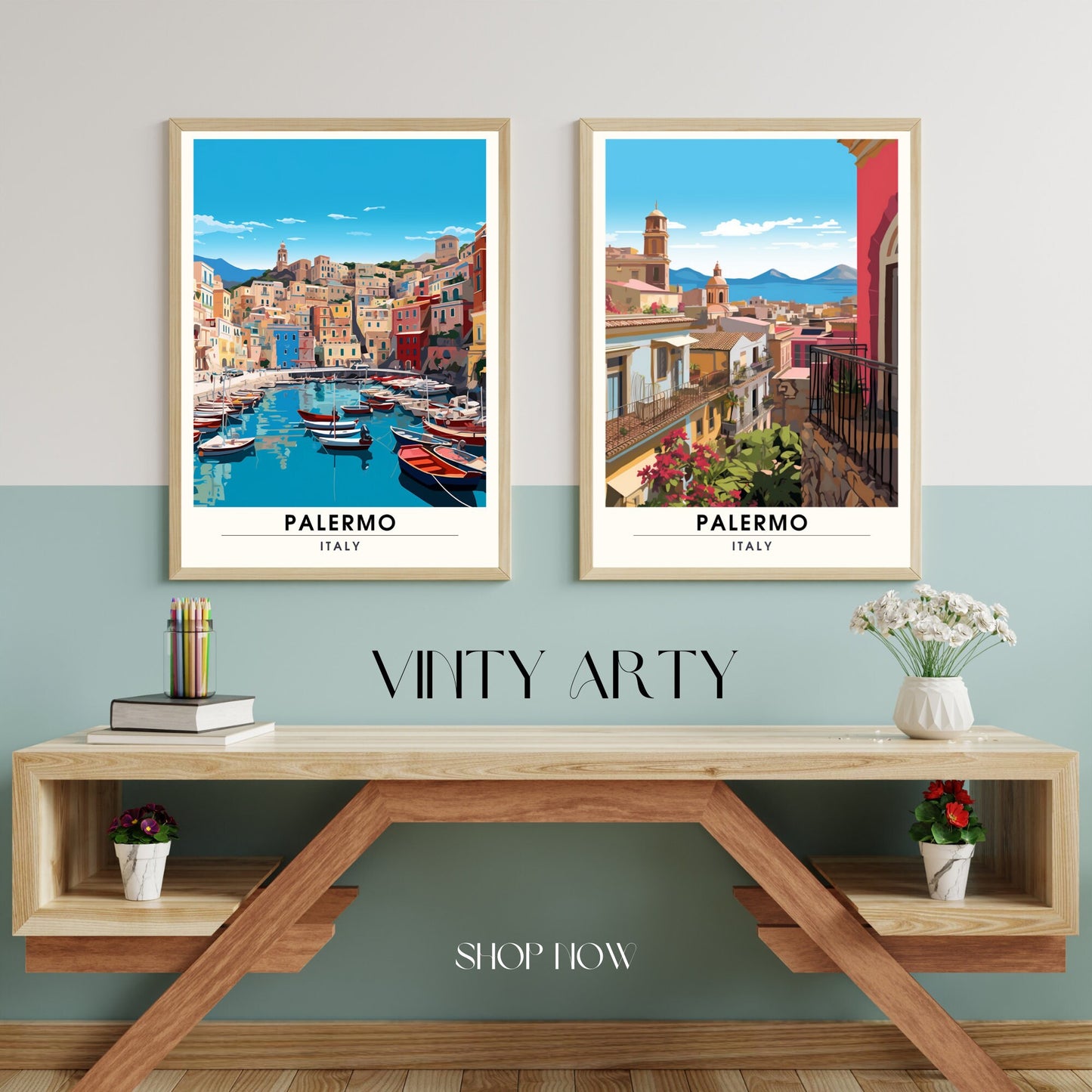 Impression Palerme , Italie | impression de voyage Palerme | Affiche de voyage Italie