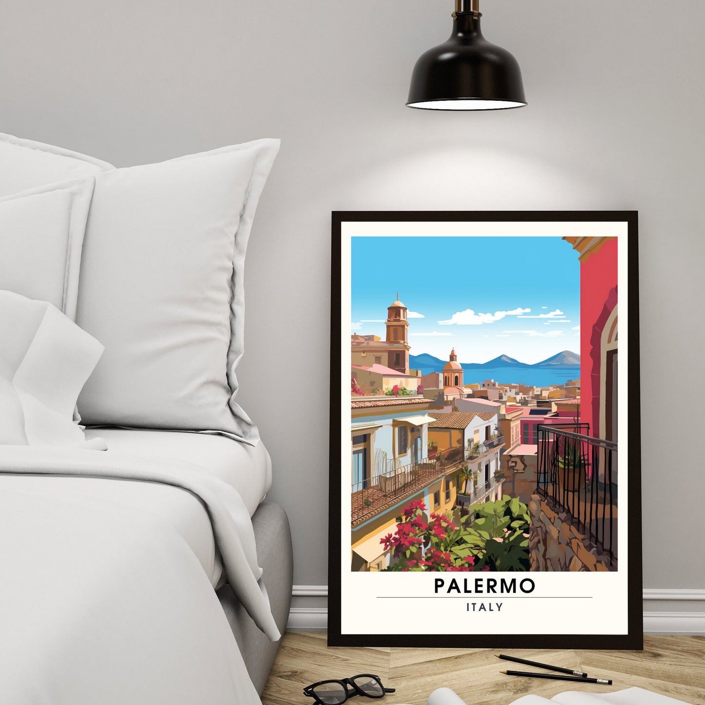 Impression Palerme , Italie | impression de voyage Palerme | Affiche de voyage Italie