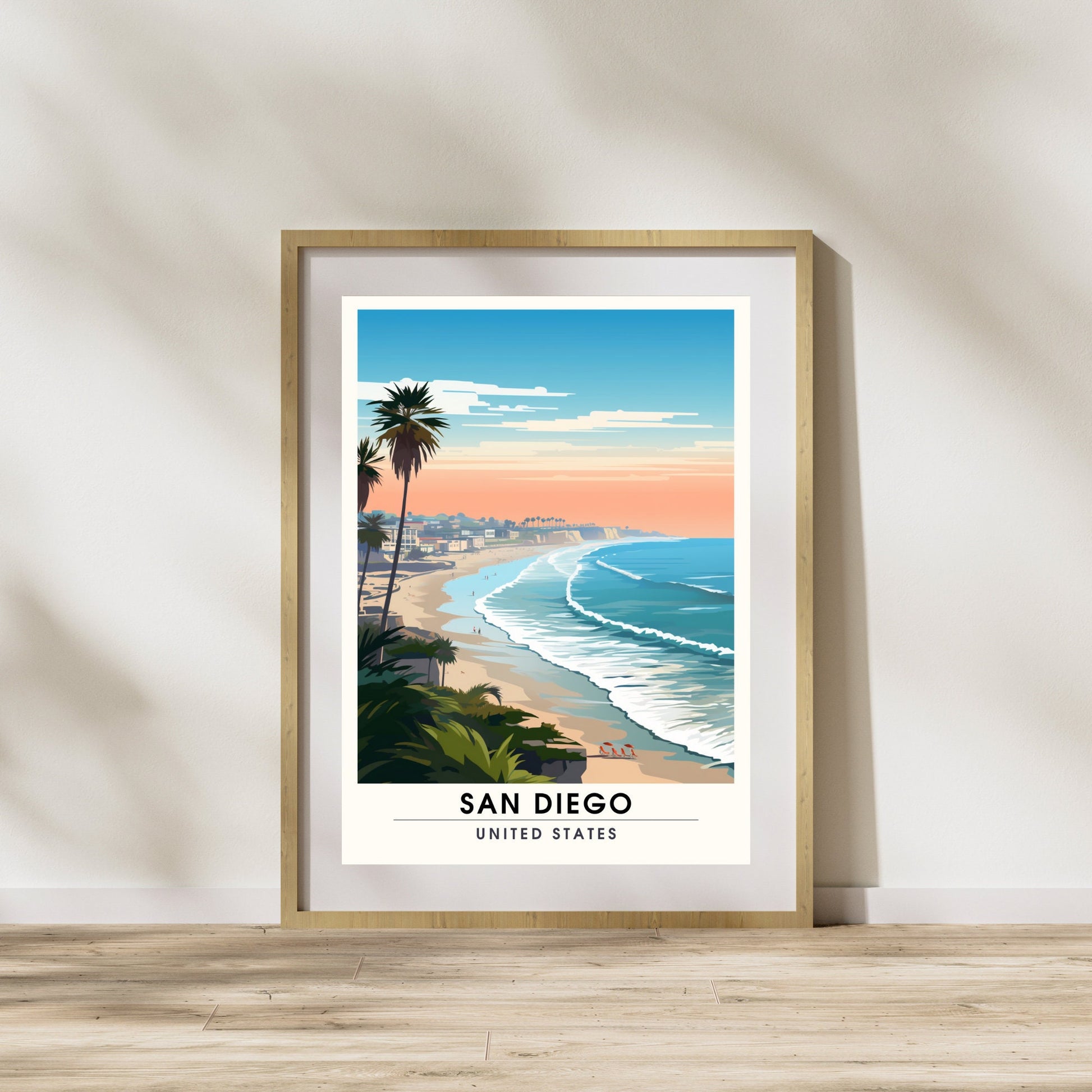 Impression San Diego, USA | Poster de voyage San Diego | Vue sur mer