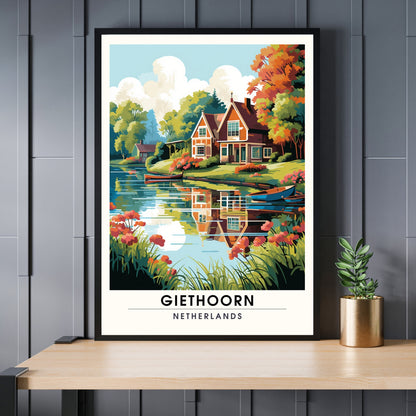 Impression de voyage Giethoorn | poster de voyage Giethoorn, Pays-Bas | Affiche Giethoorn