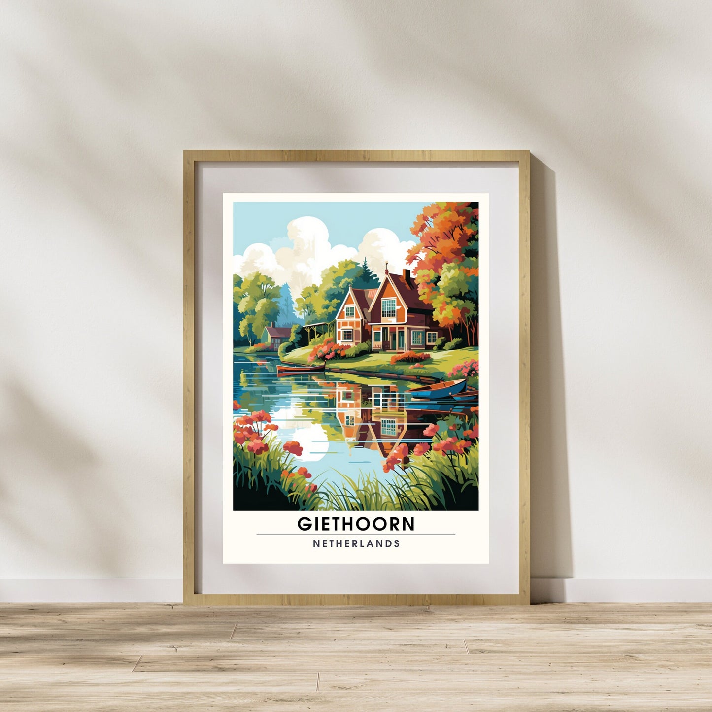 Impression de voyage Giethoorn | poster de voyage Giethoorn, Pays-Bas | Affiche Giethoorn