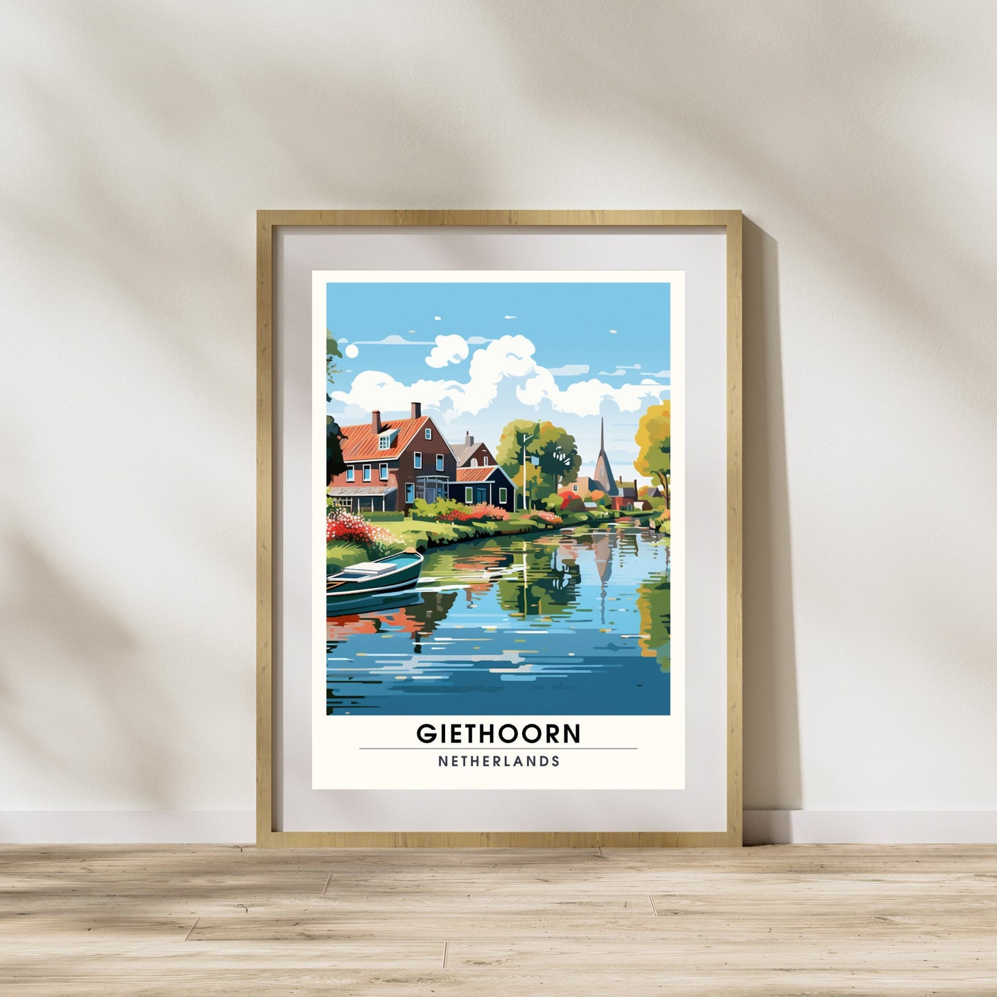 Impression de voyage Giethoorn | poster de voyage Giethoorn, Pays-Bas | Affiche de voyage Giethoorn