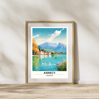 Description du Produit : Impression de Voyage Annecy | Affiche de Voyage Annecy | Charme Alpin