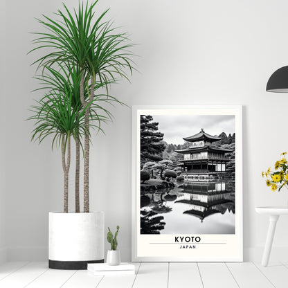 Impression Kyoto | Affiche de Voyage Kyoto | affiche noir et blanc