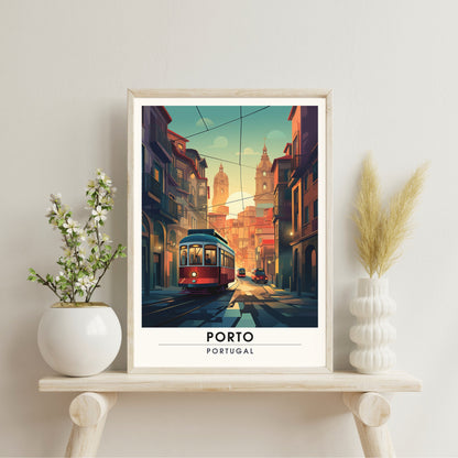 Impression de voyage Porto | Affiche de Voyage Porto | Tram de Porto