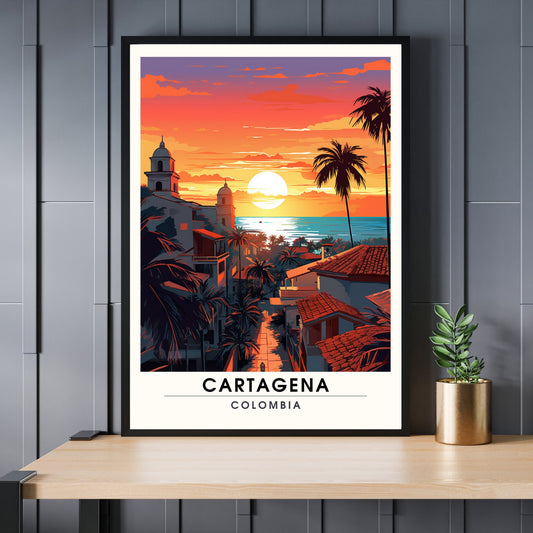 Impression Carthagène, Colombie | Affiche de Voyage Carthagène | Affiche Colombie