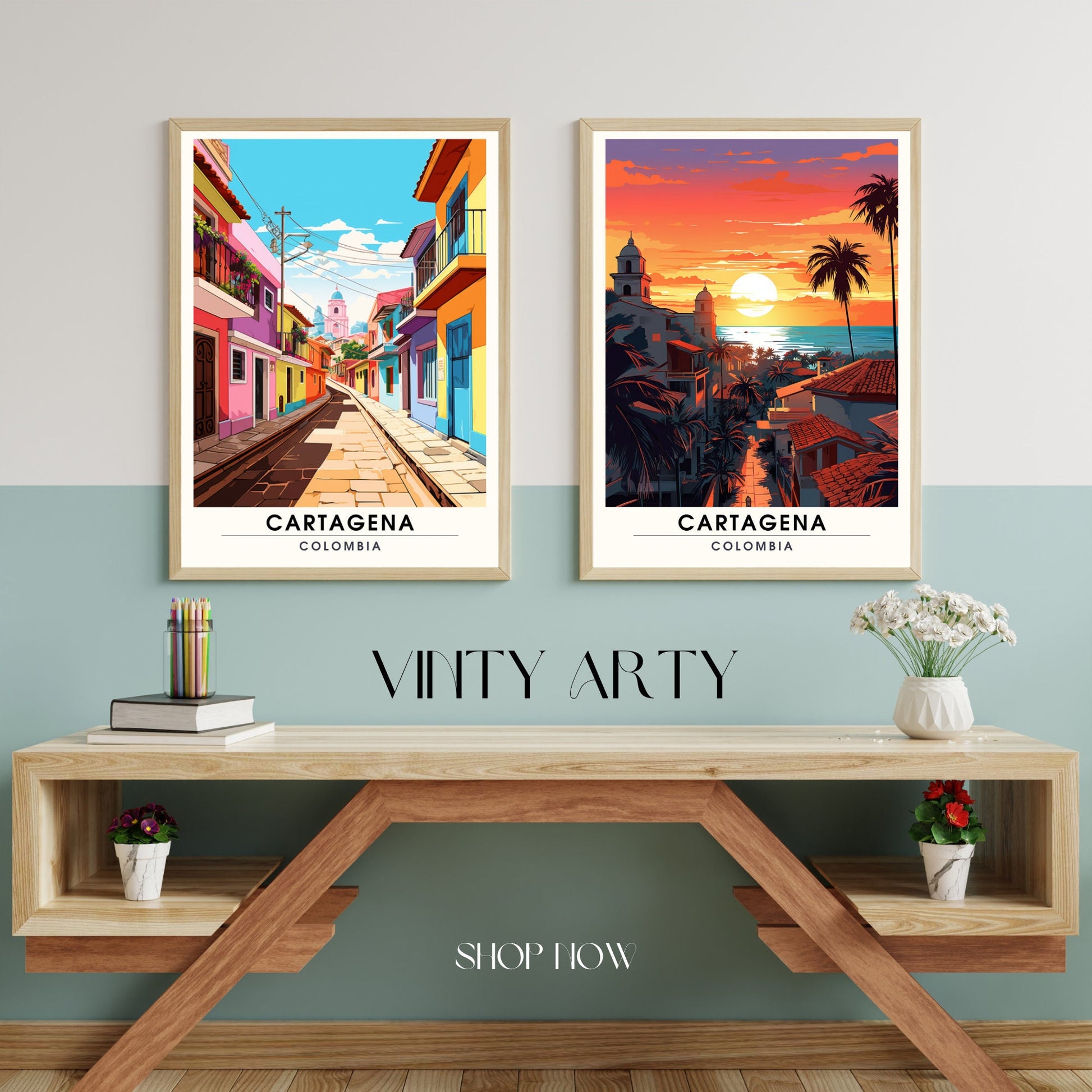 Affiche Carthagène, Colombie | Affiche de Voyage Carthagène | Affiche Colombie