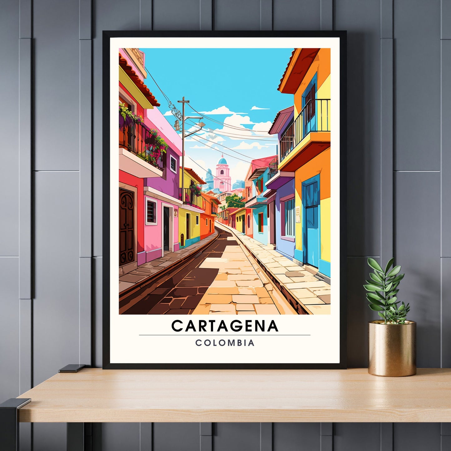 Affiche Carthagène, Colombie | Affiche de Voyage Carthagène | Affiche Colombie