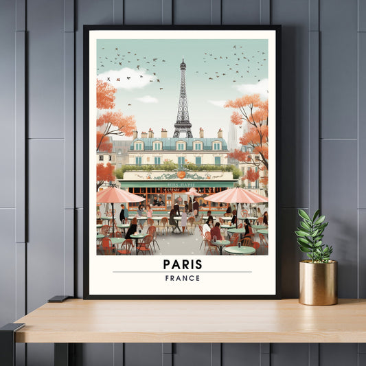 Impression Paris | Affiche de Voyage Paris | Impression de Voyage Paris, France | Affiche Tour Eiffel Paris