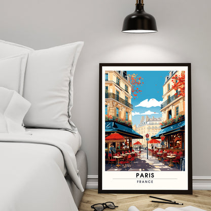 Impression Paris | Affiche de Voyage Paris | Impression de Voyage Paris, France | Un café à Paris