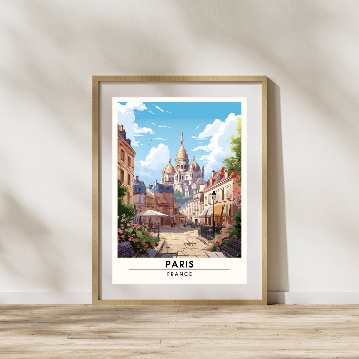 Impression Paris Montmartre | Affiche de Voyage Paris | Impression de Voyage Paris, France | affiche Montmartre