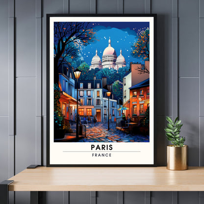 Impression Paris Montmartre | Affiche de Voyage Paris | Impression de Voyage Paris, France | Sacré-Cœur