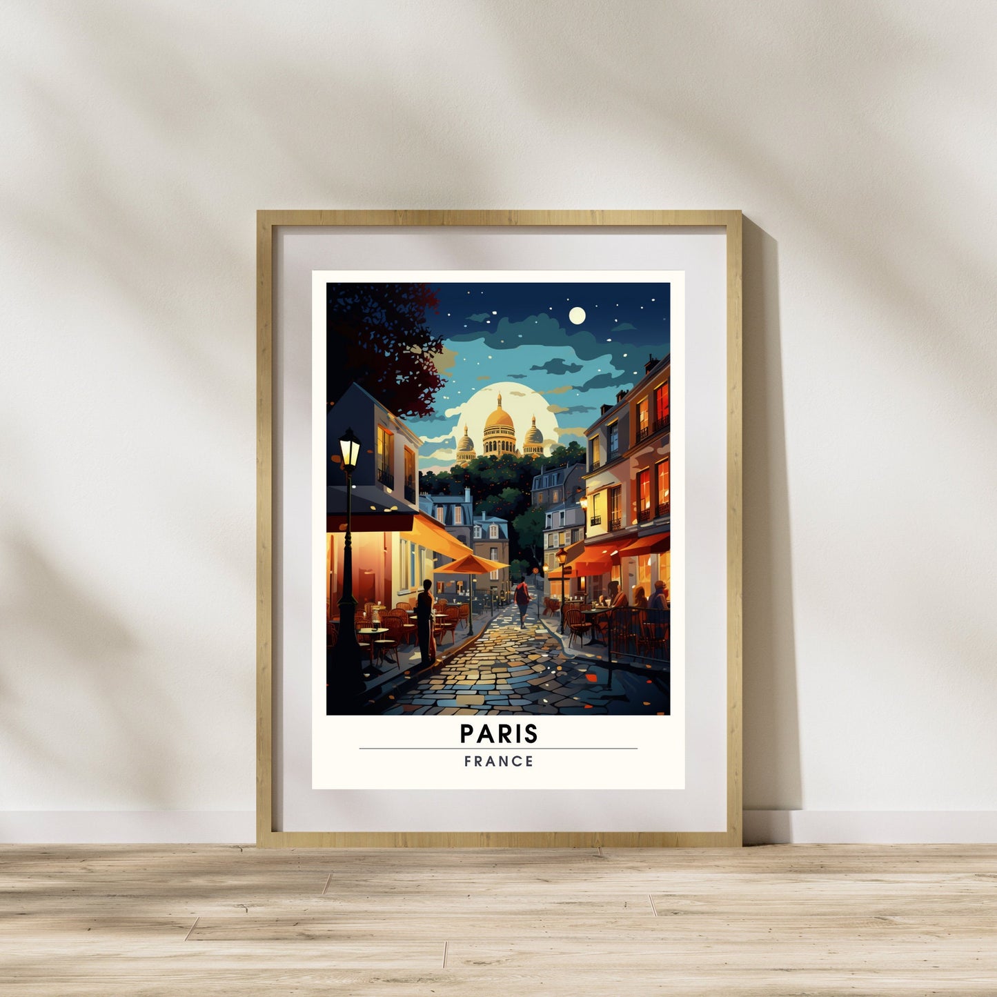 Impression Paris Sacré-Cœur | Affiche de Voyage Paris Montmartre | Impression de Voyage Paris, France | Montmartre et vue sur le Sacré-Cœur