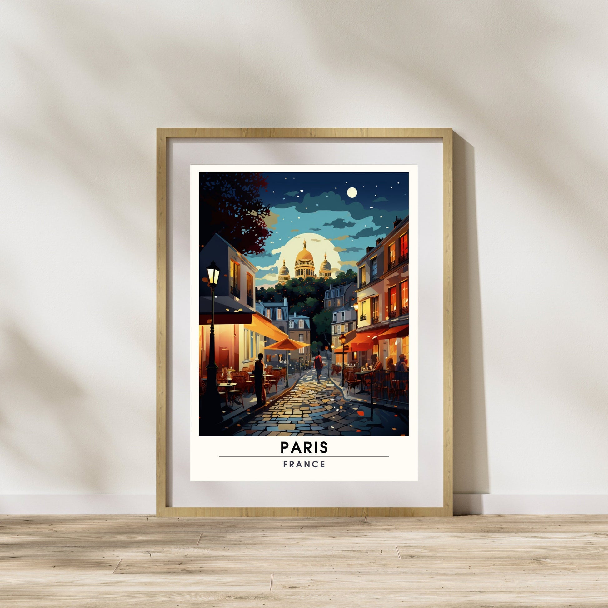 Impression Paris Sacré-Cœur | Affiche de Voyage Paris Montmartre | Impression de Voyage Paris, France | Montmartre et vue sur le Sacré-Cœur