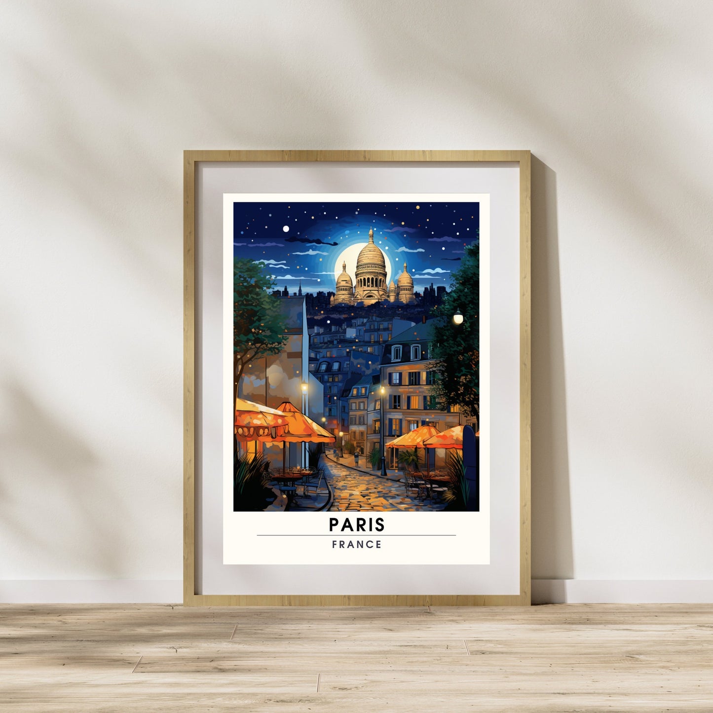 Impression Sacré-Cœur | Affiche de Voyage Paris Montmartre | Impression de Voyage Paris, France | Montmartre et vue sur le Sacré-Cœur