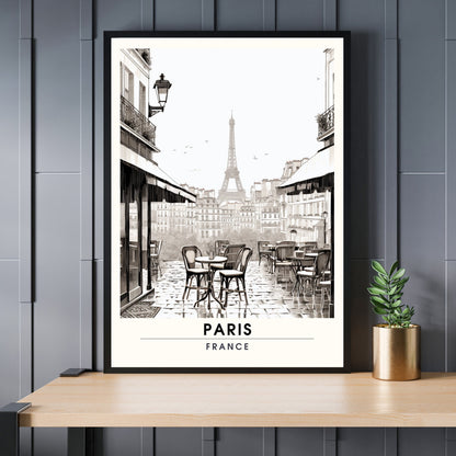 Impression Paris noir et blanc | Impression de Voyage Noir et Blanc | Affiche vintage | Affiche noir et blanc