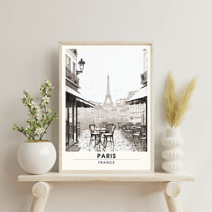 Impression Paris noir et blanc | Impression de Voyage Noir et Blanc | Affiche vintage | Affiche noir et blanc