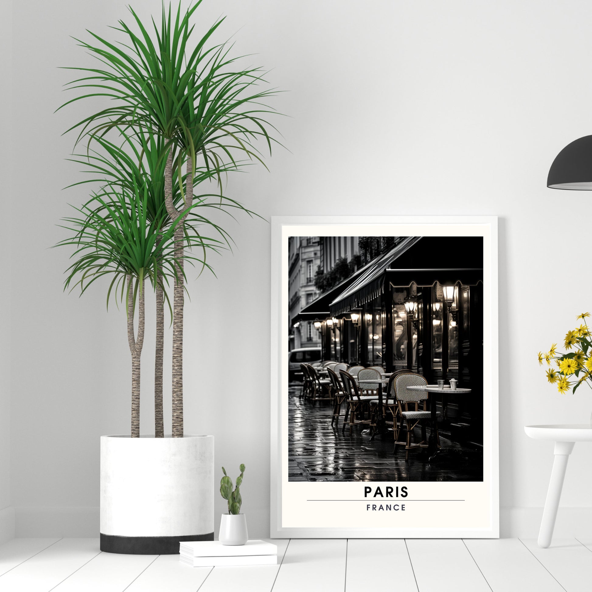 Affiche Paris | Impression de Voyage Paris Noir et Blanc | Café parisien