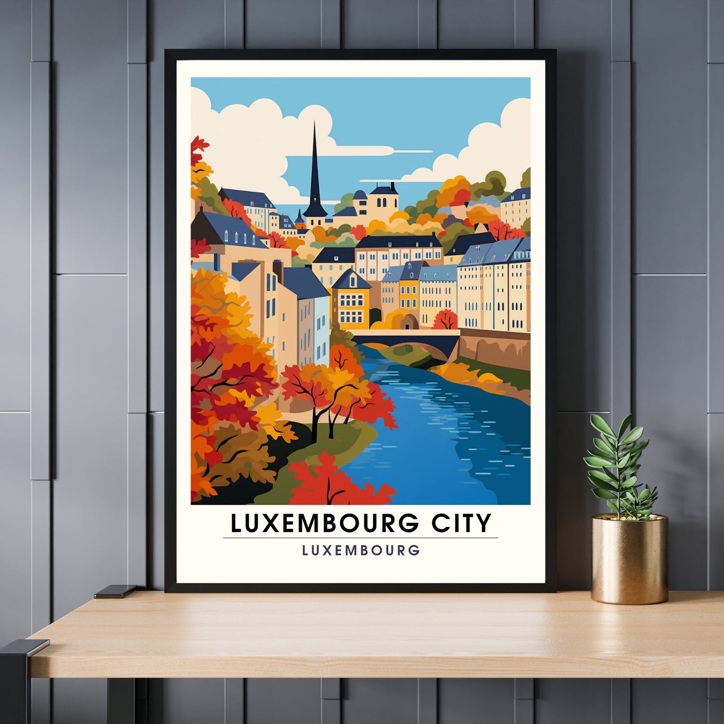 Impression Luxembourg | Affiche Luxembourg ville | style art