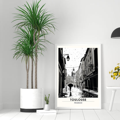 Impression Toulouse | Affiche de Voyage Toulouse | Affiche noir et blanc