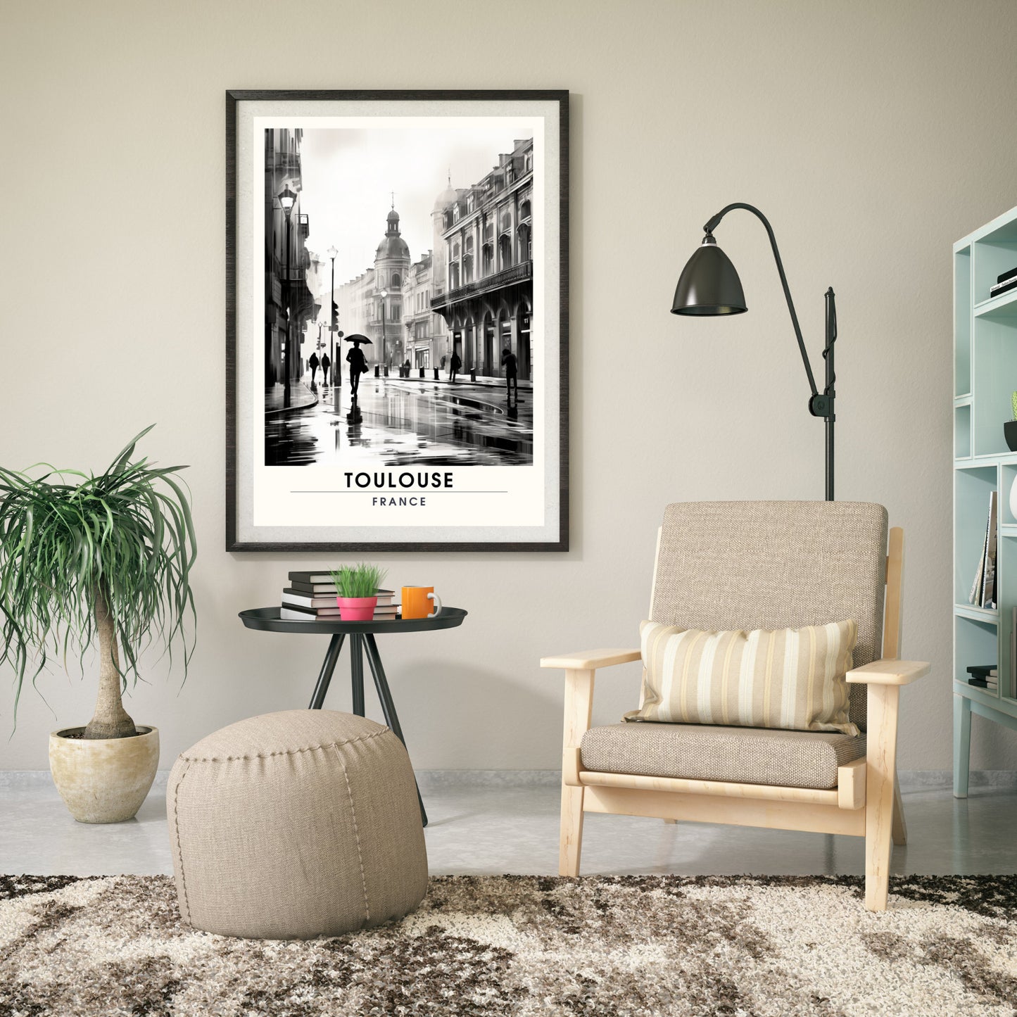 Impression Toulouse | Affiche de Voyage Toulouse | Affiche Toulouse noir et blanc