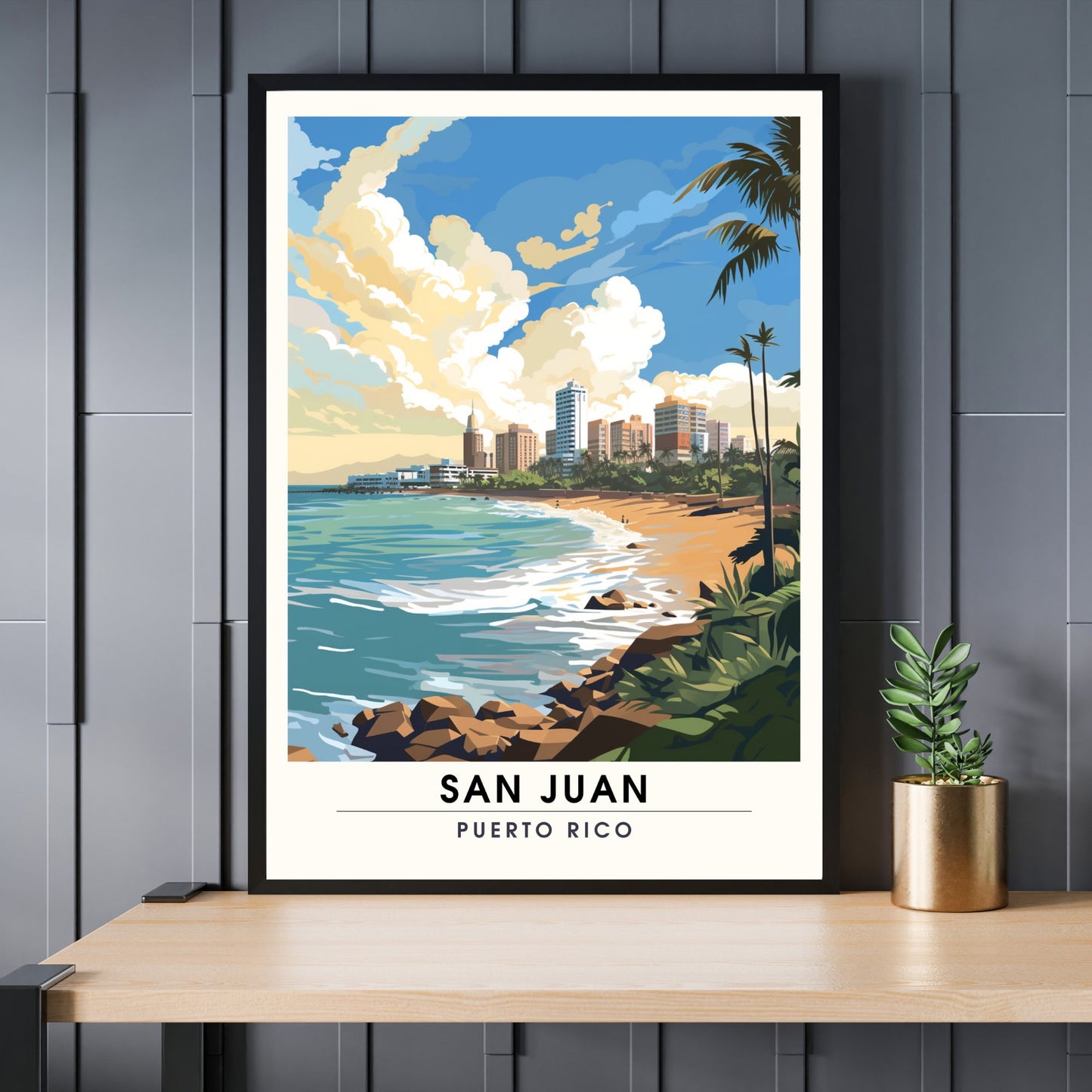 Impression San Juan, Porto Rico | Affiche de Voyage San Juan | Affiche Porto Rico plage