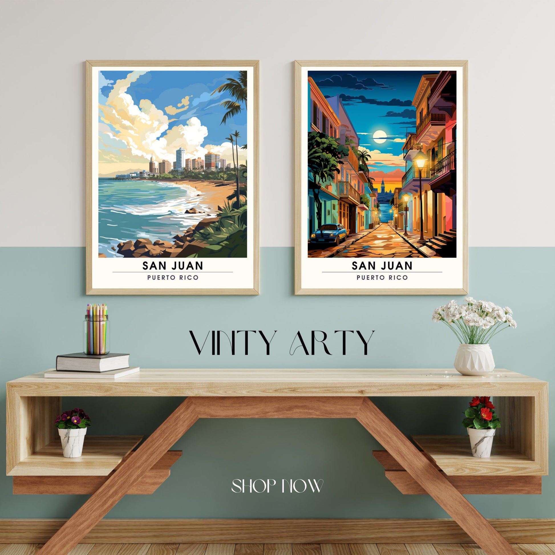 Impression San Juan, Porto Rico | Affiche de Voyage San Juan | Affiche Porto Rico plage