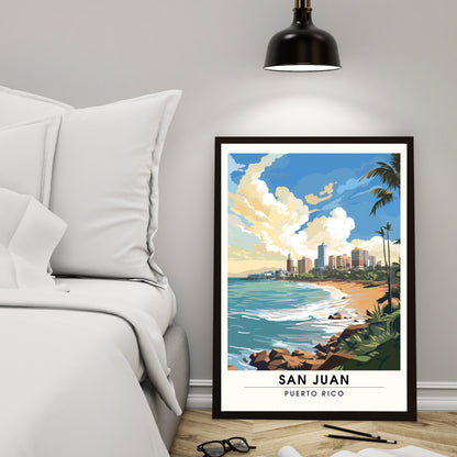 Impression San Juan, Porto Rico | Affiche de Voyage San Juan | Affiche Porto Rico plage