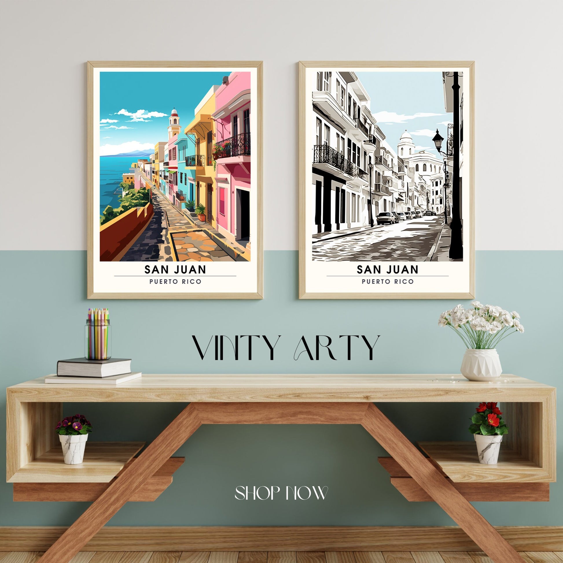 Impression San Juan, Porto Rico | Affiche de Voyage San Juan | Affiche Noir et blanc