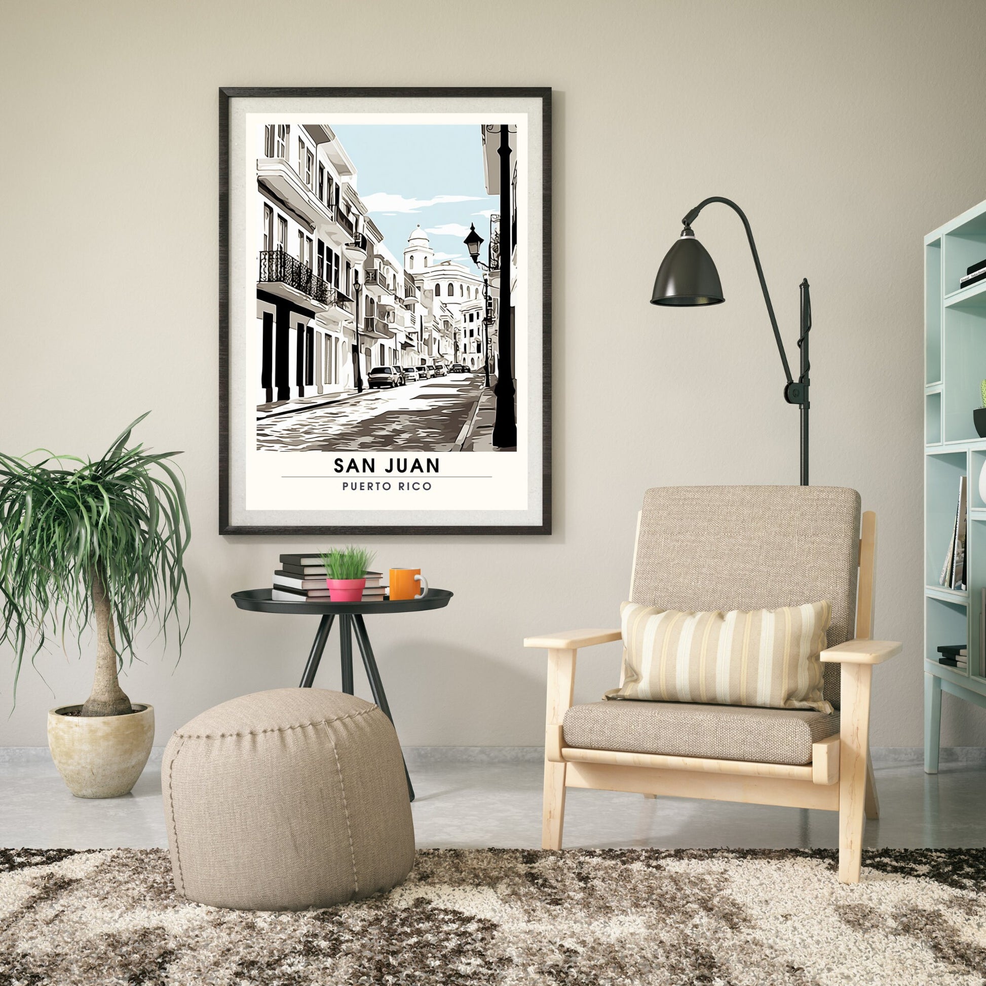 Impression San Juan, Porto Rico | Affiche de Voyage San Juan | Affiche Noir et blanc