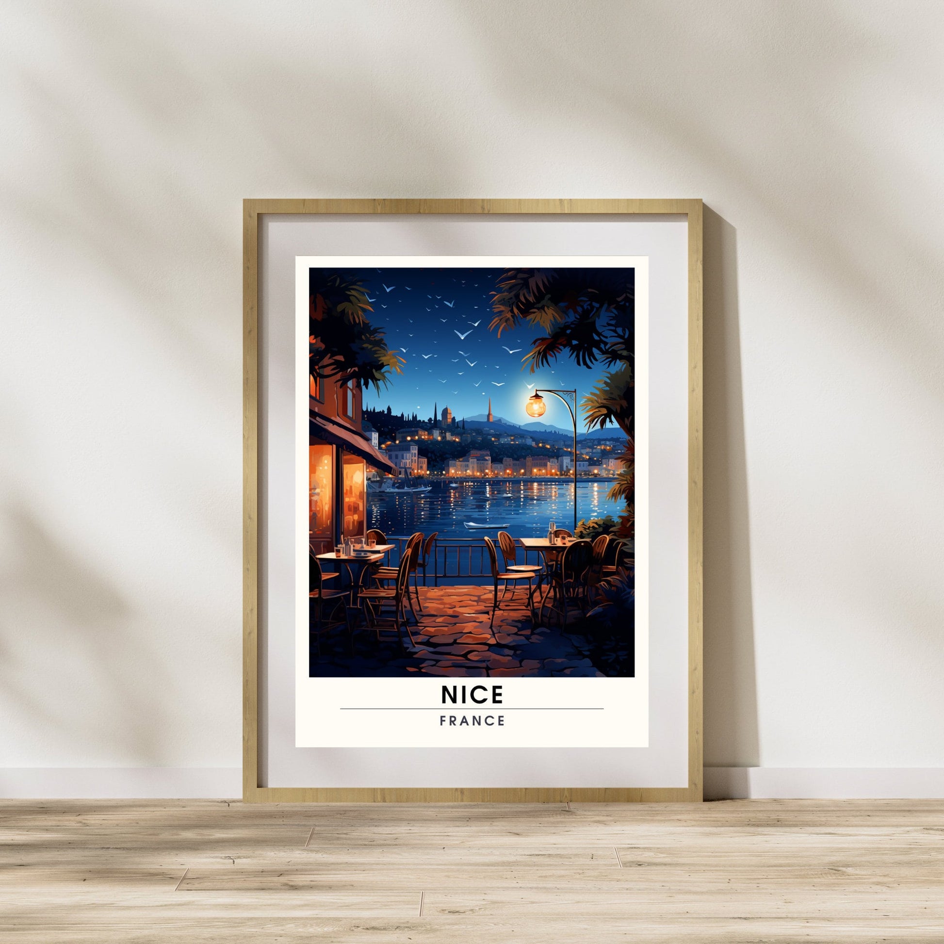 Impression Nice | Affiche de voyage Nice | Ville de Nice la nuit