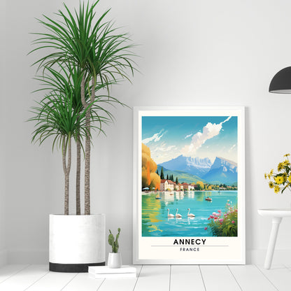 Description du Produit : Impression de Voyage Annecy | Affiche de Voyage Annecy | Charme Alpin