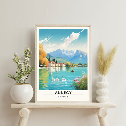 Description du Produit : Impression de Voyage Annecy | Affiche de Voyage Annecy | Charme Alpin