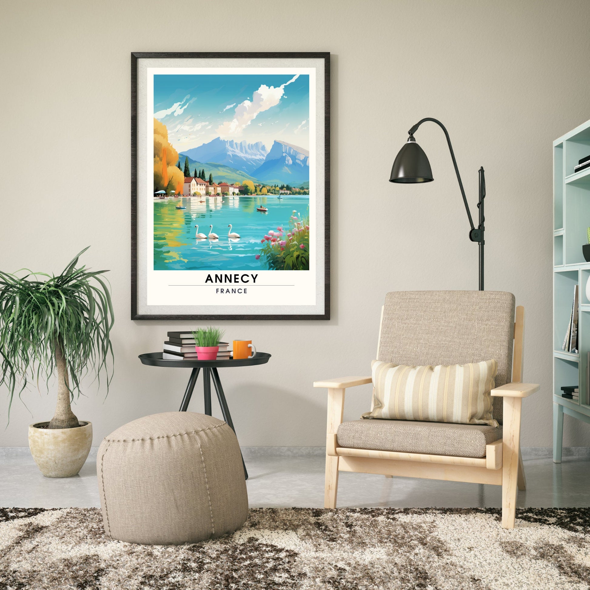 Description du Produit : Impression de Voyage Annecy | Affiche de Voyage Annecy | Charme Alpin