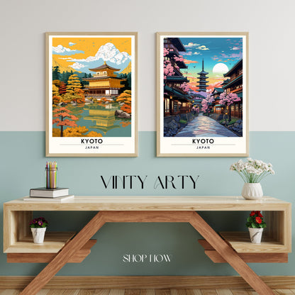 Impression Kyoto | Affiche de Voyage Kyoto | Impression Japon