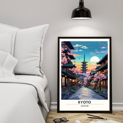 Affiche Kyoto, Japon | Affiche de Voyage Kyoto| affiche de voyage Japon