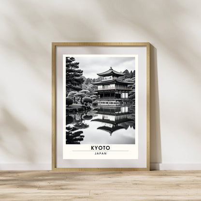 Impression Kyoto | Affiche de Voyage Kyoto | affiche noir et blanc