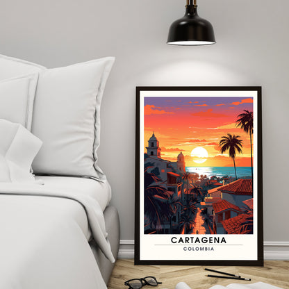 Impression Carthagène, Colombie | Affiche de Voyage Carthagène | Affiche Colombie