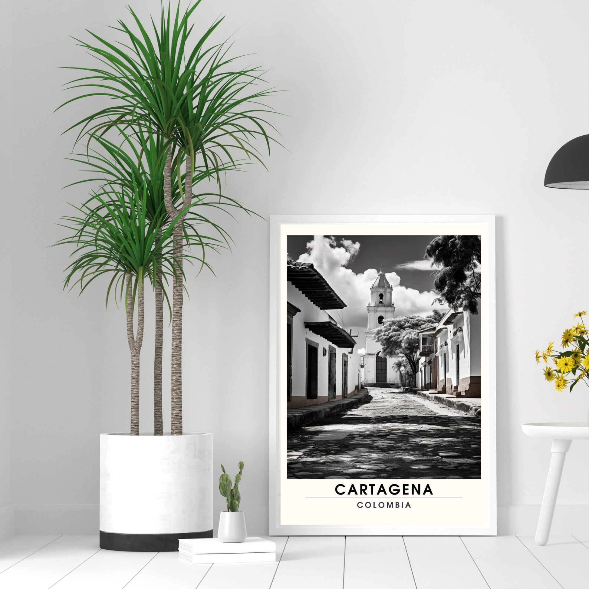 Affiche Carthagène, Colombie | Affiche de Voyage Carthagène | affiche noir et blanc