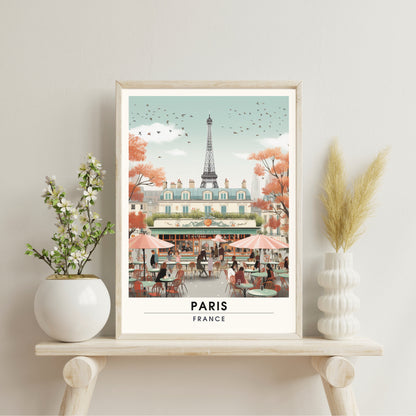 Impression Paris | Affiche de Voyage Paris | Impression de Voyage Paris, France | Affiche Tour Eiffel Paris